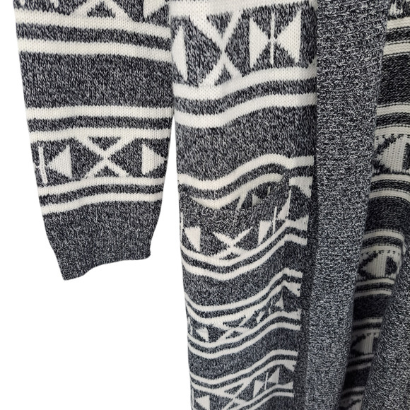 Show Me Your MuMu Trench Cardigan Nordic Knit Long Sweater Gray Women's Size XL - Picture 3 of 6